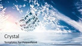  Presentation with water environment - Audience pleasing PPT theme consisting of 3d water technology - innovative technologies and environment backdrop and a light blue colored foreground