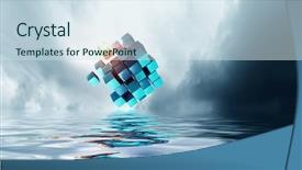  Presentation with community diversity environment - PPT theme enhanced with 3d water technology - innovative technologies and environment background and a sky blue colored foreground