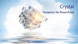  Presentation with environment clip art - Colorful PPT theme enhanced with 3d water technology - innovative technologies and environment backdrop and a sky blue colored foreground