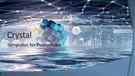  Presentation with environment - Presentation design consisting of 3d water technology - innovative technologies and environment background and a light blue colored foreground