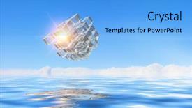  Presentation with community environment - PPT layouts consisting of 3d water technology - innovative technologies and environment background and a  colored foreground