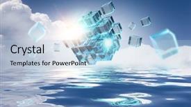  Presentation with water environment - Presentation design consisting of 3d water technology - innovative technologies and environment background and a  colored foreground