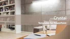  Presentation with water technology - Beautiful theme featuring 3d water technology - laptop and documents on table backdrop and a gray colored foreground