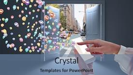  Presentation with woman hands open - Cool new PPT layouts with 3d water technology - woman hands with phone backdrop and a seafoam green colored foreground