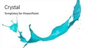  Presentation with blue ink splash - Presentation theme enhanced with young smiling woman feeding lama in safari park background and a violet colored foreground