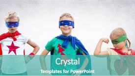  Presentation with superhero - PPT layouts featuring 3d white human - digital composite of superhero kids background and a light gray colored foreground