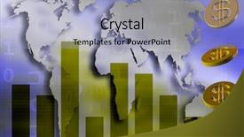  Presentation with global economy - Slide set featuring 3d world growth chart europe - global business economy background and a light blue colored foreground