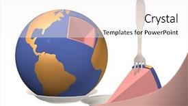  Presentation with cut - Presentation theme with 3d world map - 3d globe laying background and a white colored foreground