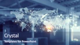  Presentation with connection - Slides enhanced with 3d world map - connection technologies for business mixed background and a ocean colored foreground