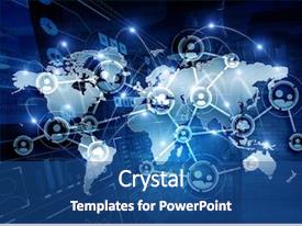 3d World Map Global Networking Business PPT template 76 | CrystalGraphics