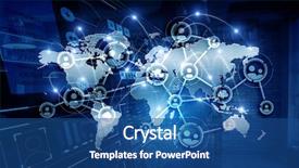  Presentation with business networking - Amazing presentation having 3d world map - global networking business backdrop and a ocean colored foreground