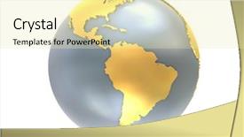  Presentation with 3d globe - Colorful PPT theme enhanced with 3d world map - globe backdrop and a blonde colored foreground