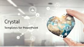  Presentation with technology - Colorful slide set enhanced with 3d world map - media worldwide technology concept mixed backdrop and a light gray colored foreground