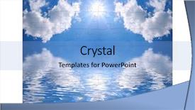  Presentation with water blue sky and peaceful - PPT theme featuring 3dsmax - blue sky and reflection background and a light blue colored foreground