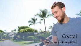  Presentation with travel app - Audience pleasing PPT layouts consisting of 3g - car and smartphone app concept backdrop and a seafoam green colored foreground