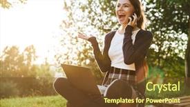  Presentation with cheerful stylish city girl using - PPT theme enhanced with 3g - cheerful teenage girl wearing uniform background and a tawny brown colored foreground