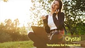 Presentation with girl teens - Beautiful slide set featuring 3g - cheerful teenage girl wearing uniform backdrop and a tawny brown colored foreground