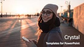  Presentation with sea port - PPT theme consisting of 3g - portrait of a smiling pretty background and a tawny brown colored foreground