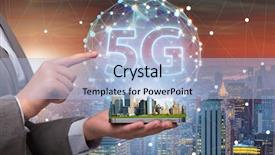  Presentation with connection - Beautiful presentation design featuring 3g 4g - 5g concept of internet connection backdrop and a light blue colored foreground