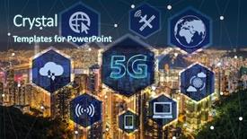  Presentation with internet - Presentation theme with 3g 4g - 5g internet concept in technology background and a ocean colored foreground