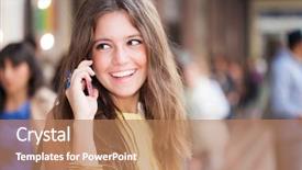  Presentation with brain and cell phone radiation - Slides having 3g 4g - portrait of a woman talking background and a coral colored foreground