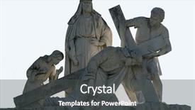  Presentation with falls - Theme having 3rd station of the cross background and a dark gray colored foreground