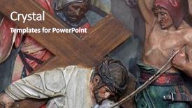  Presentation with jesus cross - Presentation design consisting of 3rd stations of the cross background and a tawny brown colored foreground