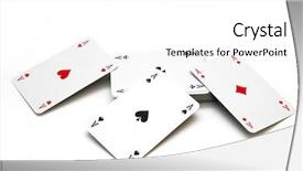  Presentation with rfid cards - Beautiful PPT theme featuring 4 ases and other cards backdrop and a white colored foreground