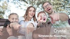  Presentation with parents - Cool new PPT theme with 4 directions - close up parents with two backdrop and a gray colored foreground