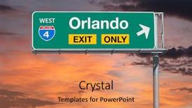  Presentation with freeway - Slides with 4 directions - orlando florida exit only freeway background and a coral colored foreground