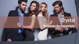  Presentation with elegant - Cool new PPT theme with 4 directions - two elegant couples looking each backdrop and a coral colored foreground