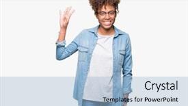  Presentation with generation and african american culture - Audience pleasing slide deck consisting of 4 points - beautiful young african american woman backdrop and a  colored foreground