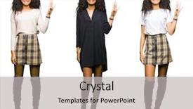  Presentation with four seasons in collage - Amazing slide deck having 4 points - collage of young woman backdrop and a light gray colored foreground