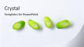  Presentation with artificial intelligence white - Cool new PPT theme with 4 raw - chopped onion on white background backdrop and a sky blue colored foreground