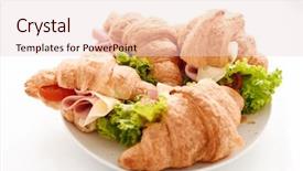  Presentation with cream cheese and fruit sandwich - Audience pleasing slide deck consisting of 4 raw - photo closeup of croissant sandwiches backdrop and a lemonade colored foreground