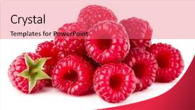  Presentation with ripe golden potato on white - Cool new theme with 4 raw - ripe raspberries isolated on white backdrop and a  colored foreground