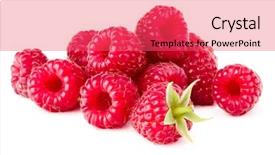  Presentation with ripe golden potato on white - PPT theme with 4 raw - ripe raspberries isolated on white background and a  colored foreground