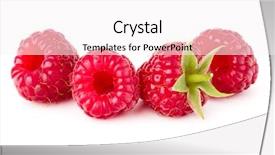  Presentation with white - Colorful theme enhanced with 4 raw - ripe raspberry raspberries isolated backdrop and a white colored foreground
