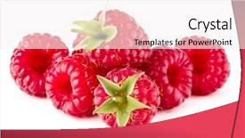  Presentation with ripe golden potato on white - Colorful slide deck enhanced with 4 raw - ripe raspberry raspberries isolated backdrop and a white colored foreground