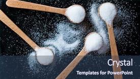  Presentation with sugar - Slides enhanced with 4 raw - sugar in wooden spoons background and a ocean colored foreground