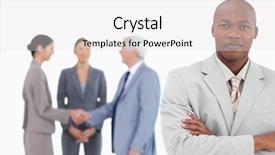  Presentation with trading - Beautiful PPT layouts featuring 4 teams - businessman with arms folded backdrop and a white colored foreground