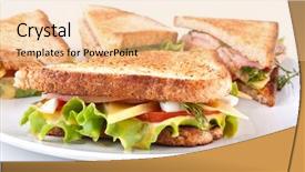  Presentation with lettuce - Beautiful presentation theme featuring 4 triangles - meat lettuce and cheese sandwich backdrop and a lemonade colored foreground