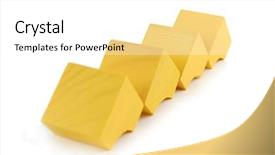  Presentation with yellow wood - Presentation theme with 4 triangles - yellow wood blocks background and a  colored foreground