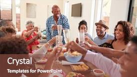  Presentation with decision making manufacturing process - Presentation theme with 40 birthday - grandfather making a toast standing background and a tawny brown colored foreground
