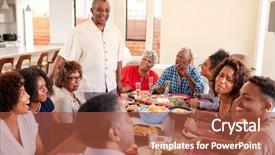  Presentation with black family - Cool new slide deck with 40 birthday - three generation black family sitting backdrop and a red colored foreground