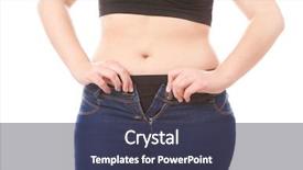  Presentation with obesity - Audience pleasing theme consisting of 40 woman zipping tight jeans backdrop and a tawny brown colored foreground