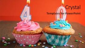  Presentation with anniversary blue - Slides consisting of 40 year anniversary - number forty birthday candles background and a red colored foreground