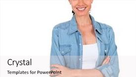  Presentation with white and black woman climbing ladders - Beautiful presentation design featuring 40 years - portrait of smiling woman backdrop and a white colored foreground