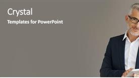  Presentation with tablet - Cool new PPT theme with 40 years - trendy businessman using tablet isolated backdrop and a  colored foreground