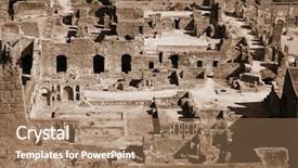  Presentation with fort - PPT layouts featuring 400 years - golkonda fort in sepia color background and a coral colored foreground